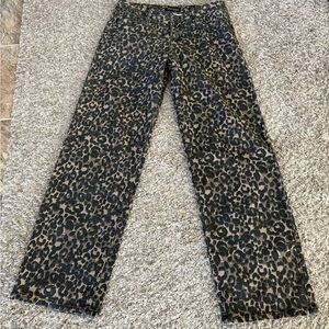 Ashley Mason Animal Print Straight Leg Jeans